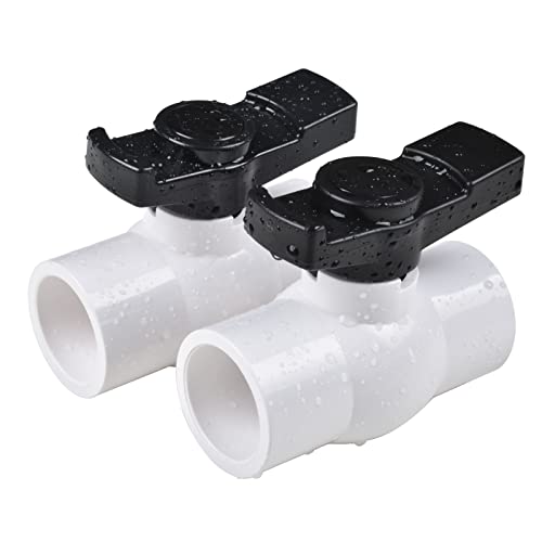 AIPOR 1" PVC Ball Valve (2-Pack), Shut-Off Valve with Easy to Rotate and Excellent Handle, Rated at 150 PSI, 1 inch Socket - Image 1