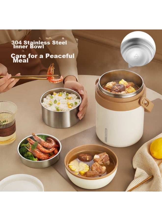 Joyoung Insulated Food Container, 304 Stainless Steel Vacuum Insulated Pot, 1.5l Lunch Box, White, B15t-wr515 - Image 2