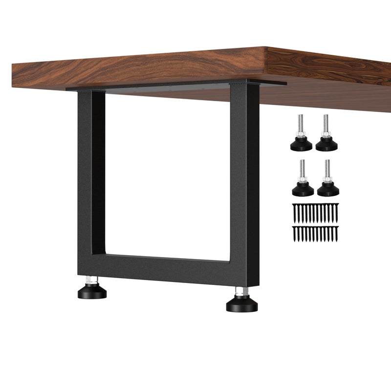 CHICAURA Heavy-Duty Metal Table Legs, 16x16 inches, Modern Industrial Style Steel Square Frame, Suitable for Coffee Tables, Side Tables, etc., Load-Bearing Capacity of 800 pounds, 2-Piece Set (Black) - Image 1