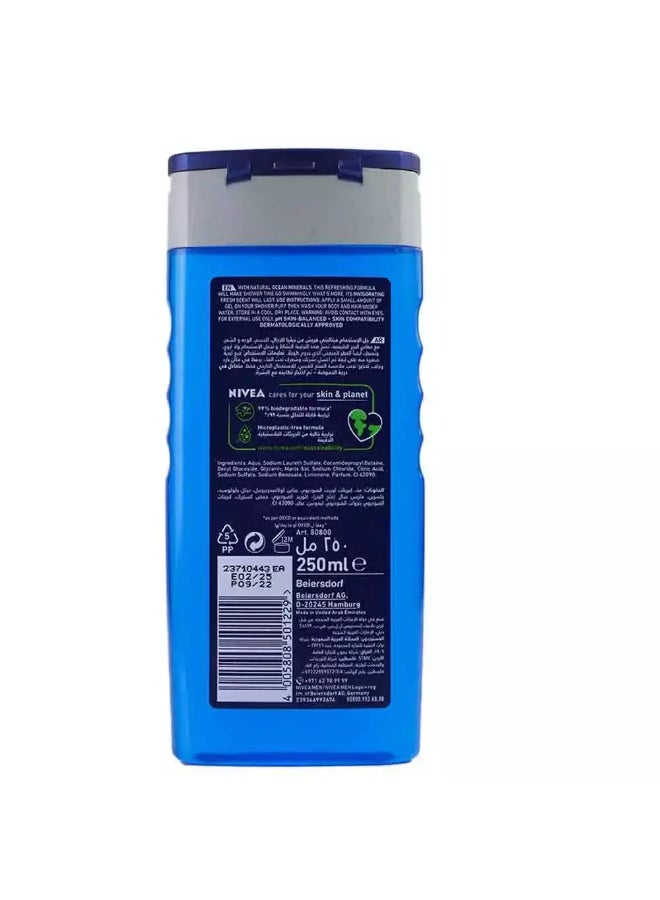 Nivea جل استحمام نيفيا للرجال فيتاليتي، تأثير انتعاش 24 ساعة للوجه والجسم والشعر - 250 مل - Image 2