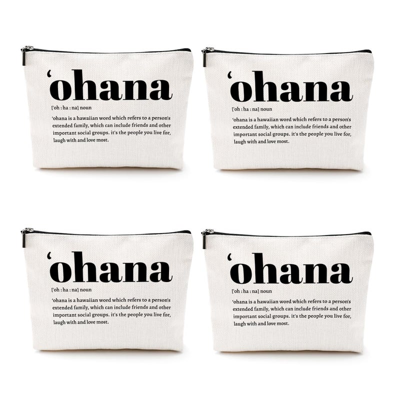 CQM 4pcs Hawaiian Inspirational Makeup Bag Hawaiian Gifts Cosmetic Bag Hawaii Souvenirs Minimalist Thank You Gifts for Women Female Grandma Friend Wife Mom Sister - Image 2