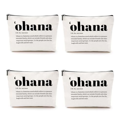 CQM 4pcs Hawaiian Inspirational Makeup Bag Hawaiian Gifts Cosmetic Bag Hawaii Souvenirs Minimalist Thank You Gifts for Women Female Grandma Friend Wife Mom Sister - Image 1