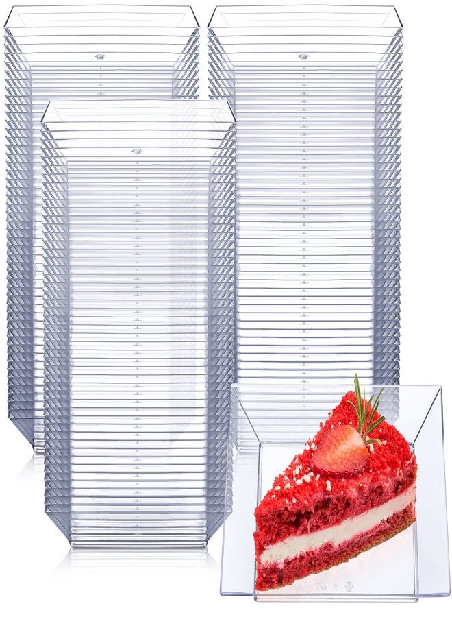 Nuogo 250 Pcs Square Clear Dessert Plates 3.6 Inch Plastic Appetizer Plates Disposable Square Party Plates Hard Mini Salad Tasting Sample Plate for Weddings, Parties, Banquet Dinner, Family Gatherings - Image 1