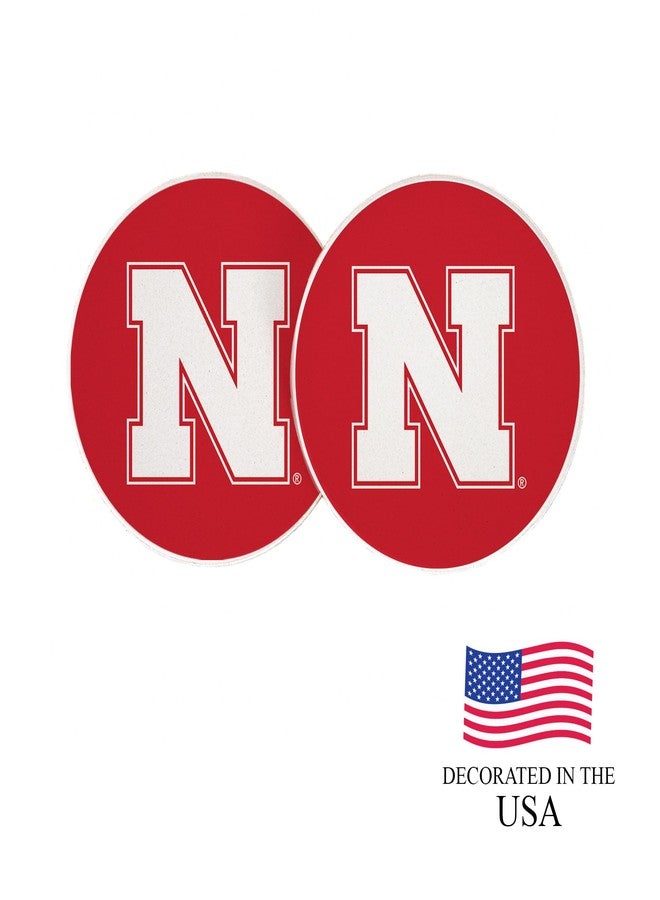 Desert Cactus University of Nebraska Car Accessories UNL Cornhuskers Absorbent Sandstone Cup Coasters Licensed Product Set of 2 (Design A) - Image 5
