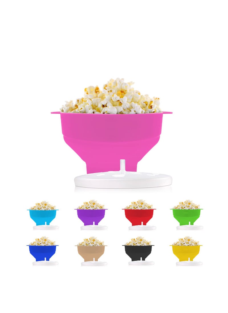 SYOSI - Silicone Microwave Popcorn Popper with Lid for Home Microwave Popcorn Makers with Handles Collapsible Popcorn Bowl - Image 1
