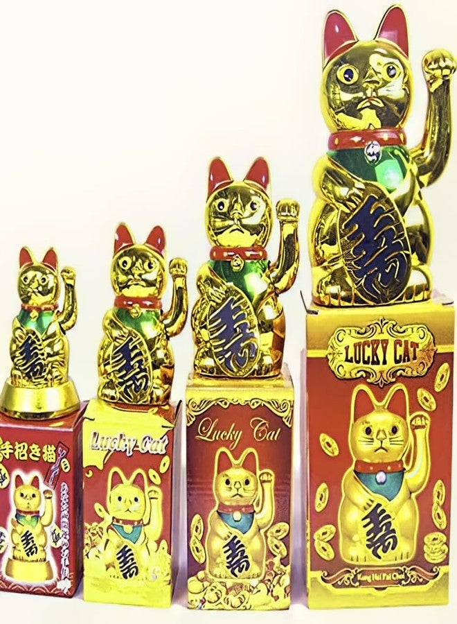 قطة الحظ الصينية الصغيرة من ليلوكي، قطة ذهبية تلوح بيدها، رمز الحظ، قطة ذهبية صغيرة تلوح بيدها، رمز فنغ شوي، قطة ذهبية تلوح بيدها لتزيين المحلات التجارية - Image 3