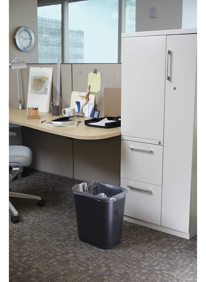 Rubbermaid Rubbermaid Commercial 295600GY Deskside Plastic Wastebasket Rectangular 7 gal Gray  - Image 4