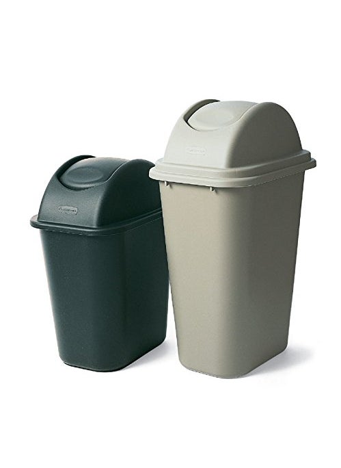 Rubbermaid Rubbermaid Commercial 295600GY Deskside Plastic Wastebasket Rectangular 7 gal Gray  - Image 5