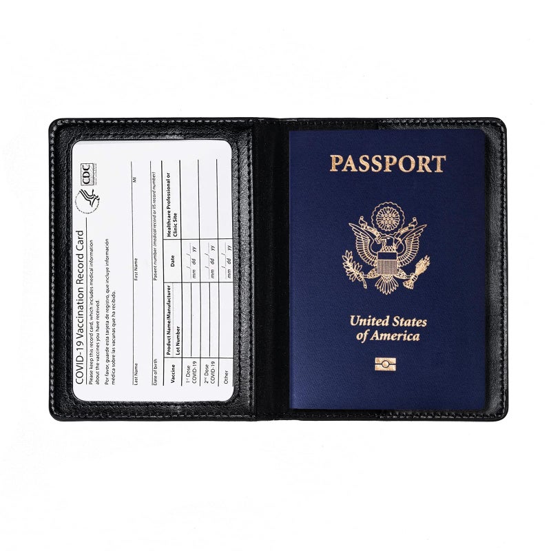 Honmein 2 Pcs Passport holdersï¼ŒUltra Slim passport walletï¼ŒPU Leather Passport Cover Case for Women and Men - Image 2