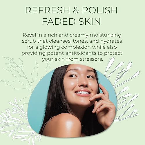 Sea-El Sea El Coconut Kiwi Exfoliating Face Scrub Hydrating Calming & Purifying Anti Aging Exfoliator - Bamboo Pumice & Green Tea Detoxifying Exfoliant Facial Cleanser & Polish for Women & Men - 4 Oz - Image 2
