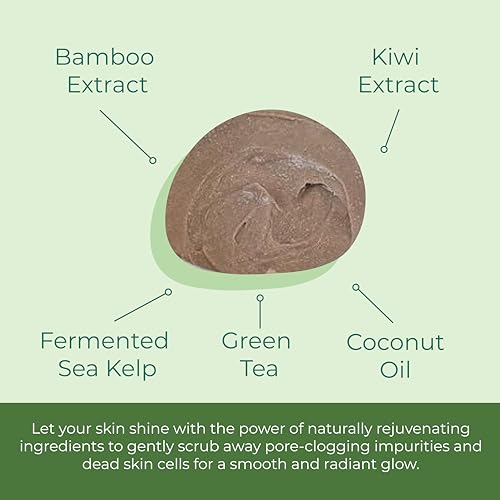 Sea-El Sea El Coconut Kiwi Exfoliating Face Scrub Hydrating Calming & Purifying Anti Aging Exfoliator - Bamboo Pumice & Green Tea Detoxifying Exfoliant Facial Cleanser & Polish for Women & Men - 4 Oz - Image 4