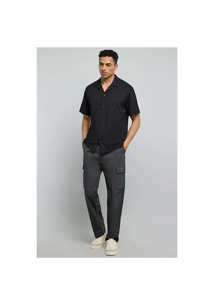 R&b  Solid Cargo Pants with Drawstring Waist for Men | Best Price UAE