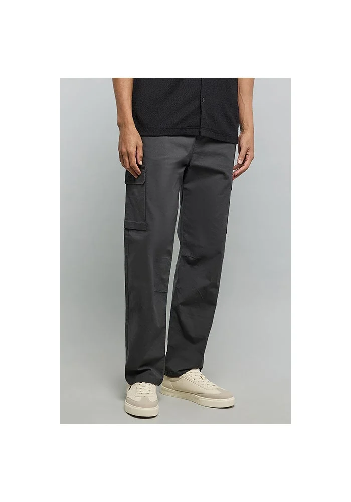 R&b  Solid Cargo Pants with Drawstring Waist for Men | Best Price UAE