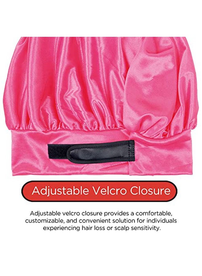 Donna Padded Hair Bonnet 1pc Soft Band Bonnet for Women's Hair Satin Bonnet for Sleeping Shower Cap for Women Pink - Image 2