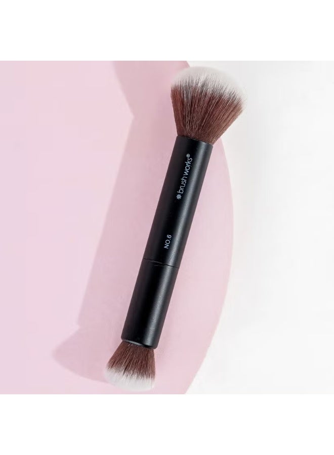 brushworks No. 6 Double Ended Powder and Buff Brush - Image 3