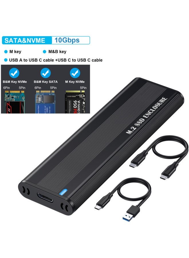 Usb3.1 To M.2 Nvme Solid State Drive Box 10gbps Pci Protocol Type C Hard Digital Computer Mobile Hard-Color:Dual-protocol NVME SATA 10GB ACCC - Image 1