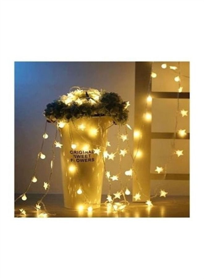 جينتيك 20 نجم ضوء LED مع بطارية تعمل باللون الأصفر 3 متر - Image 1