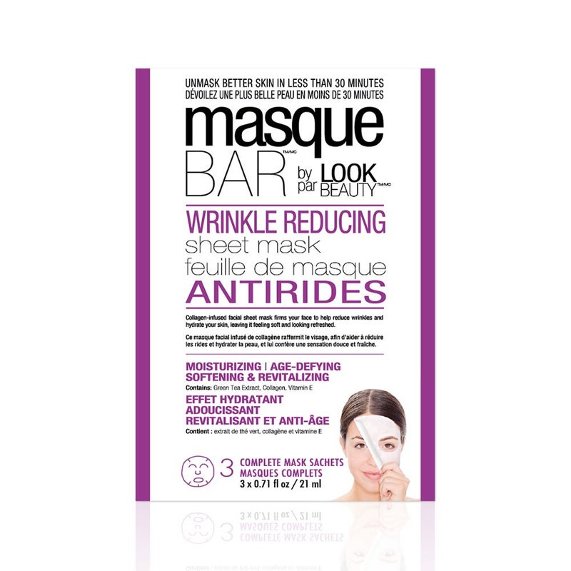 Masque Bar Wrinkle Reducing Sheet Mask  3 Pack