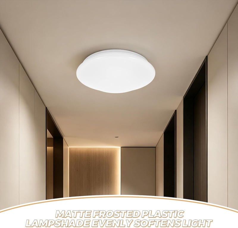 Bathroom Ceiling Light Cover, Plastic Round Lamp Shade, Flush Mount Ceiling Lampshade, 18.7cm/7.36" Light Fixture Cover for Bedroom Kitchen - Image 3