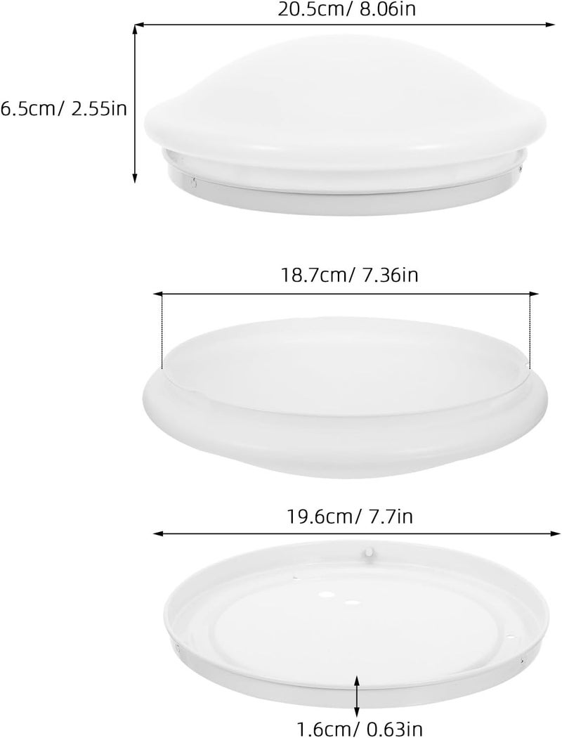 Bathroom Ceiling Light Cover, Plastic Round Lamp Shade, Flush Mount Ceiling Lampshade, 18.7cm/7.36" Light Fixture Cover for Bedroom Kitchen - Image 2