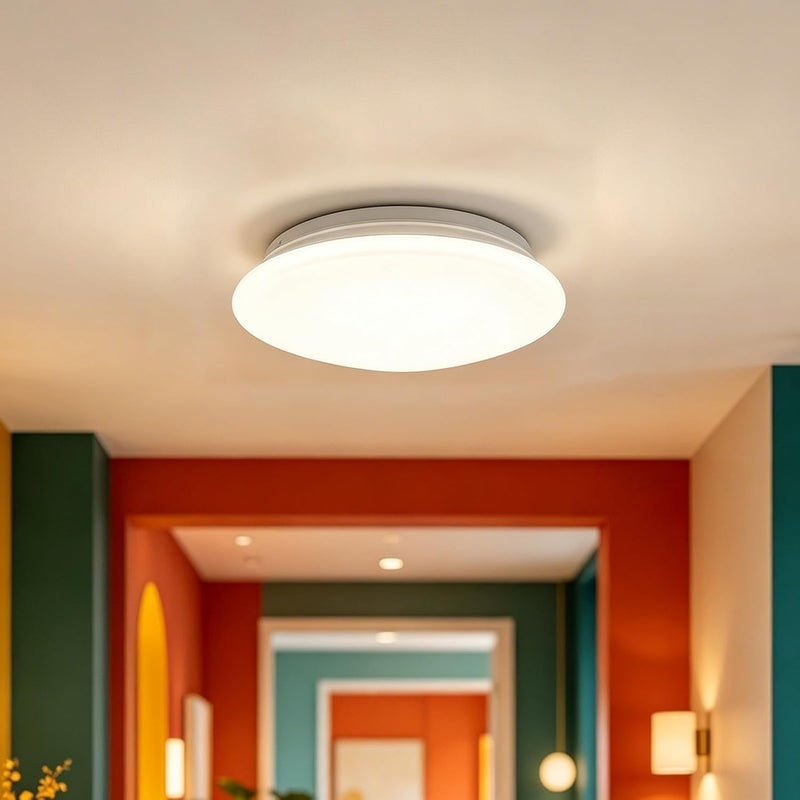 Bathroom Ceiling Light Cover, Plastic Round Lamp Shade, Flush Mount Ceiling Lampshade, 18.7cm/7.36" Light Fixture Cover for Bedroom Kitchen - Image 4