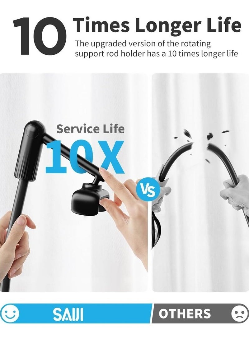 حامل هاتف على شكل عنق الإوزة للسرير، قضيب دعم يدور 360 درجة، حامل هاتف محمول قابل للتعديل بيد واحدة، ذراع طويل مرن، مشبك لوح أمامي، حامل هاتف محمول - Image 4