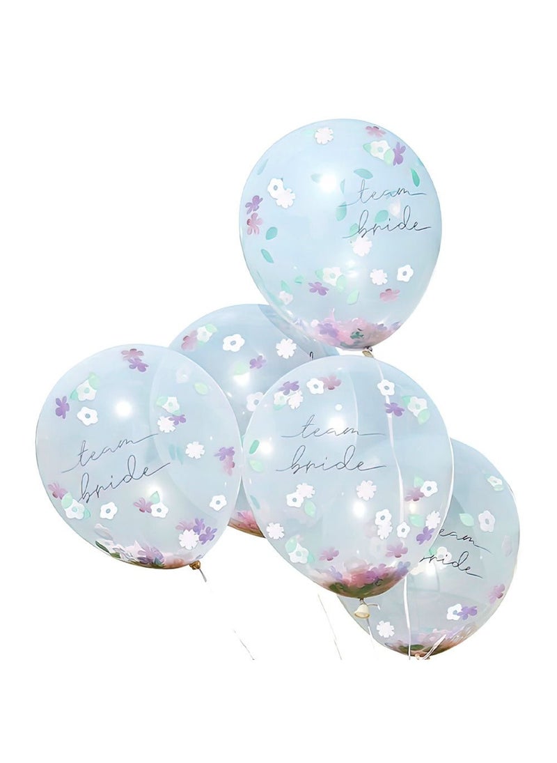 جينجر راي بالونات كونفيتي من فريق العروس مع زهور 30 سم عبوة من 5 قطع - Image 1