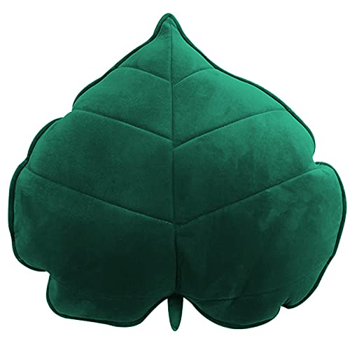 Peach Cuddle Velvet Leaf Shaped Throw Cushion Pillow For Living Room Décor (Pack of 1, 45X45 Cm, Green) - Image 1