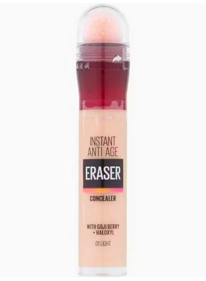MAYBELLINE NEW YORK Concealer Instant Anti Age Eraser Eye Concealer, Dark Circles and Blemish Concealer, Ultra Blendable Formula 01 Light - Image 1
