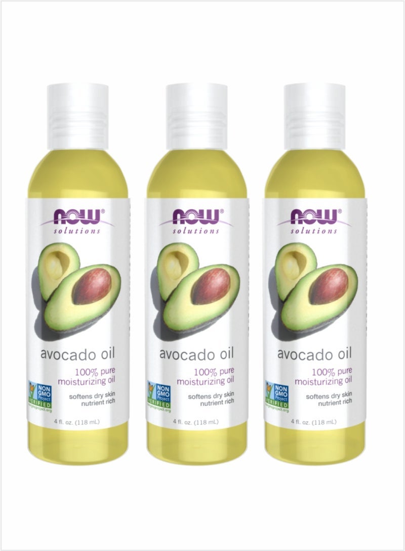 Now Essential Oils 100% Pure Avocado Oil – 118ml (Pack of 3)