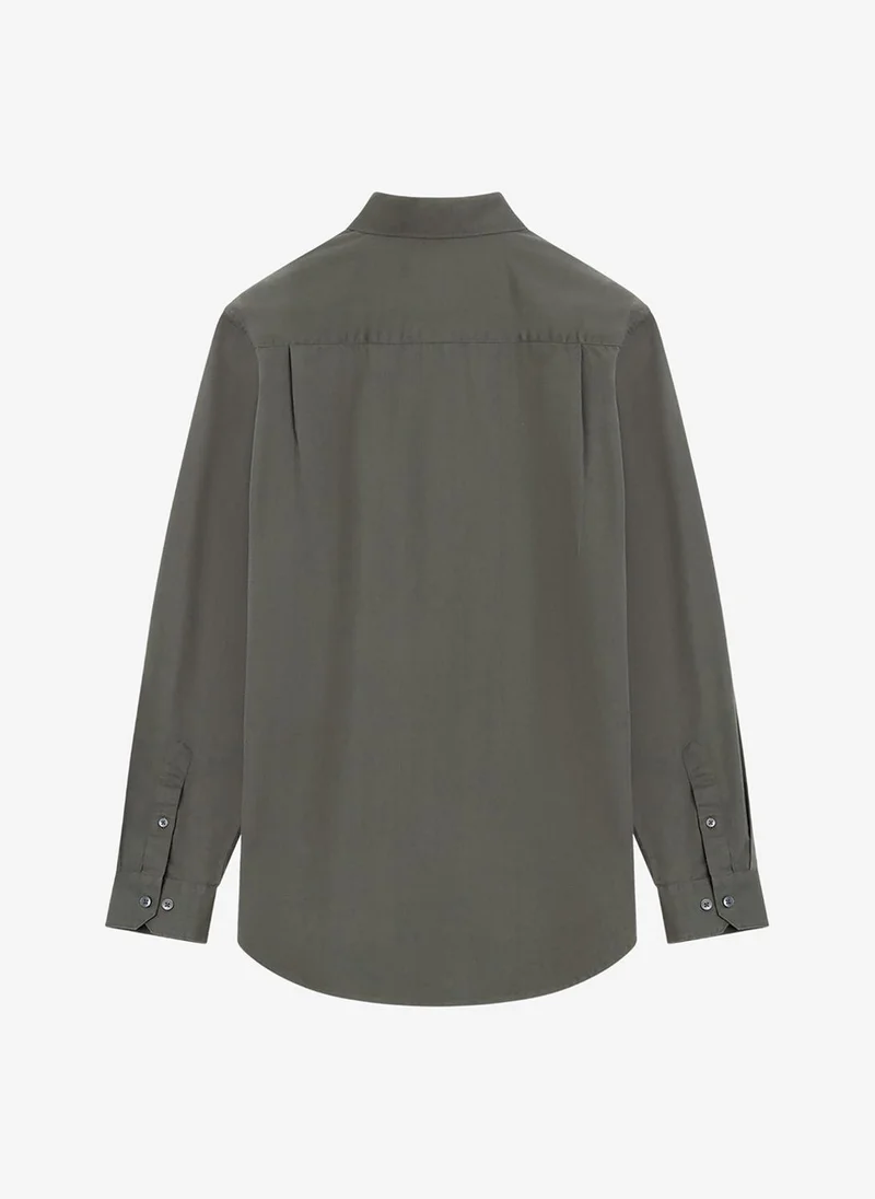 French Connection Khaki Green Men's Long Sleeve Twill Khaki Green Oxford Shirt for Men | Best Price UAE
