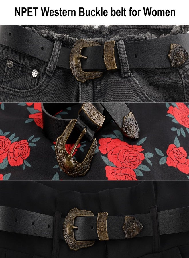 NPET Women Leather Belt for Jeans, Dresses, Fashion with Gold Buckle - Image 4
