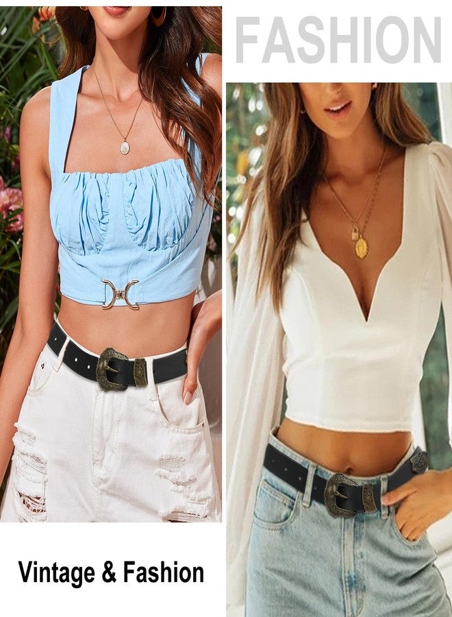 NPET Women Leather Belt for Jeans, Dresses, Fashion with Gold Buckle - Image 2