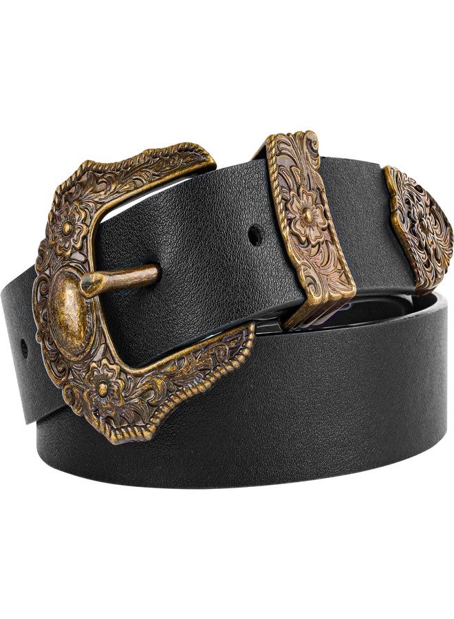 NPET Women Leather Belt for Jeans, Dresses, Fashion with Gold Buckle - Image 1