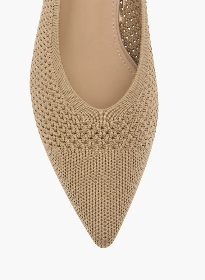 Flora Bella By Shoexpress Women's Textured  Slip-On Pumps with Kitten Heels