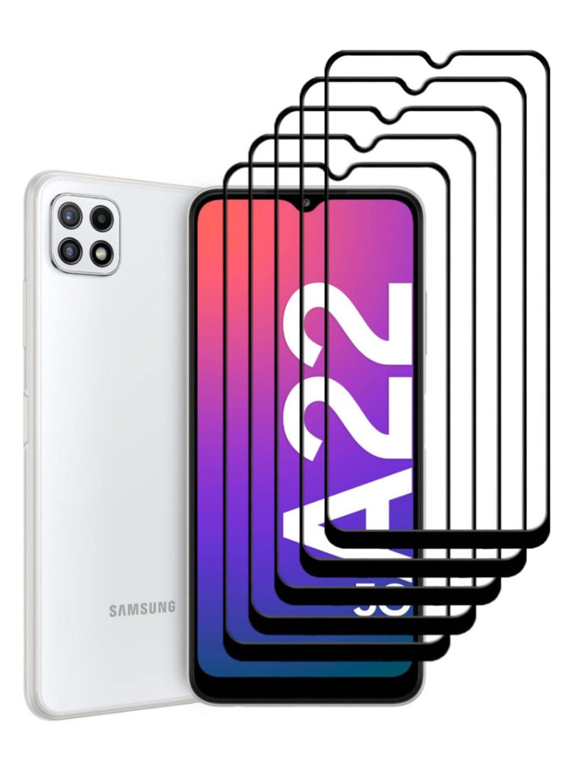 ACLIX 5 Pieces Antistatic ESD Dustproof Premium Quality High Definition Tempered Glass Screen Protector Designed For Samsung Galaxy A22 5G - Image 1