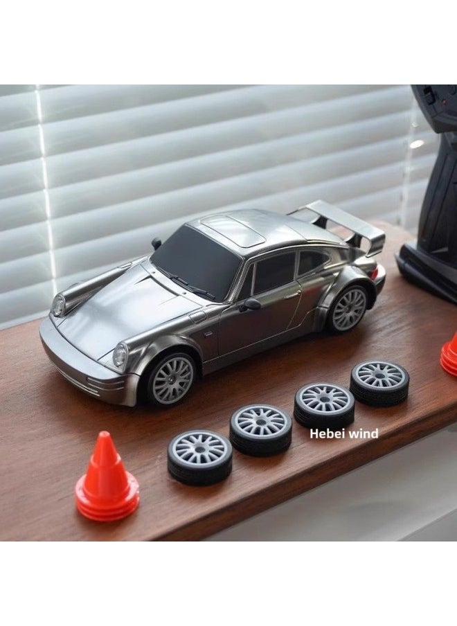 Beauenty 【Direct Supply】 Ask Beifeng 993 Limited Edition Liquid Silver Half Proportion Throttle RC Remote Control Car Entry Drift-Color:Fqd13 【rracing Tire X4 + Roadblock X6】 Liquid Silver 993-Scale:Single B  - Image 5