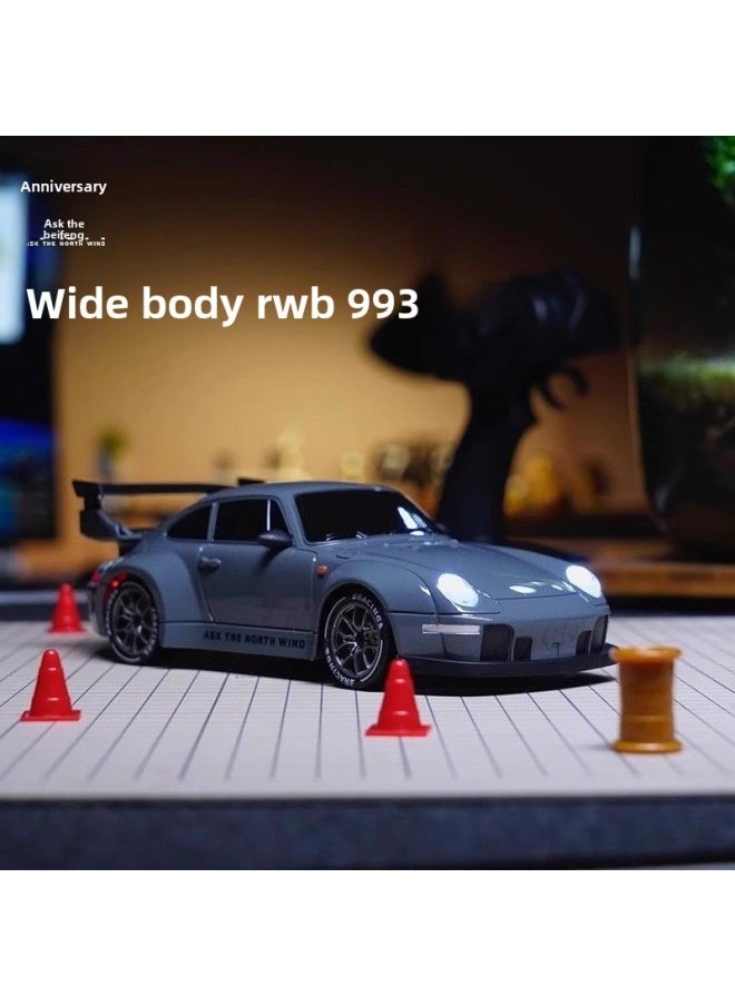 Beauenty 【Direct Supply】 Ask Beifeng 993 Limited Edition Liquid Silver Half Proportion Throttle RC Remote Control Car Entry Drift-Color:Fqd13 【rracing Tire X4 + Roadblock X6】 Liquid Silver 993-Scale:Single B  - Image 2