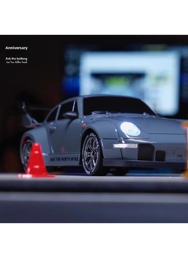 Beauenty 【Direct Supply】 Ask Beifeng 993 Limited Edition Liquid Silver Half Proportion Throttle RC Remote Control Car Entry Drift-Color:Fqd13 【rracing Tire X4 + Roadblock X6】 Liquid Silver 993-Scale:Single B  - Image 3