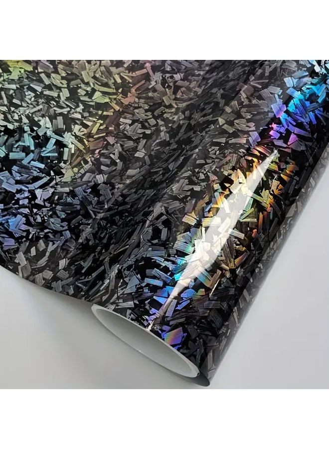 شريط تغليف من الفينيل بألياف الكربون المزورة فضي 30 سم × 50 سم لاصق للدراجات النارية والسيارات - Image 4