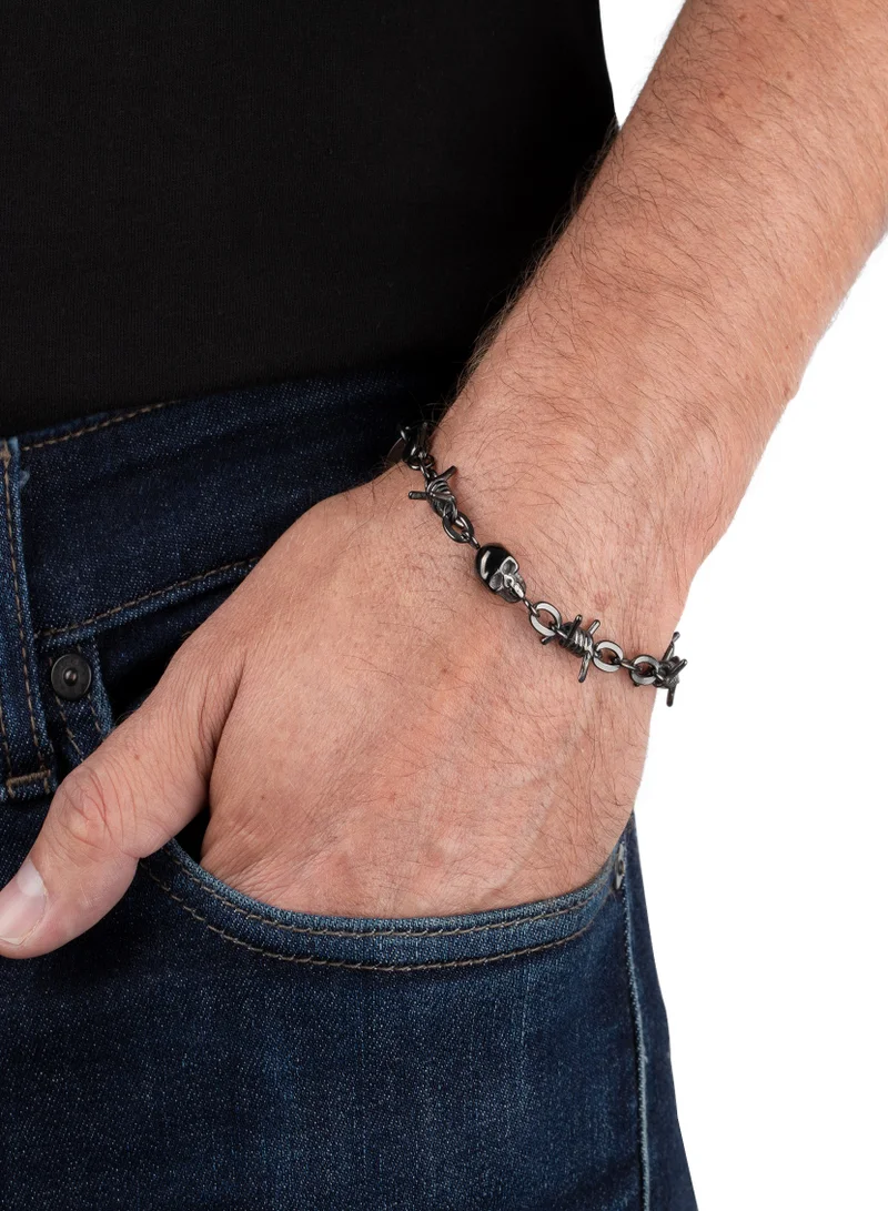 بوليس Barbedwire Shiny Silver Bracelet for Men