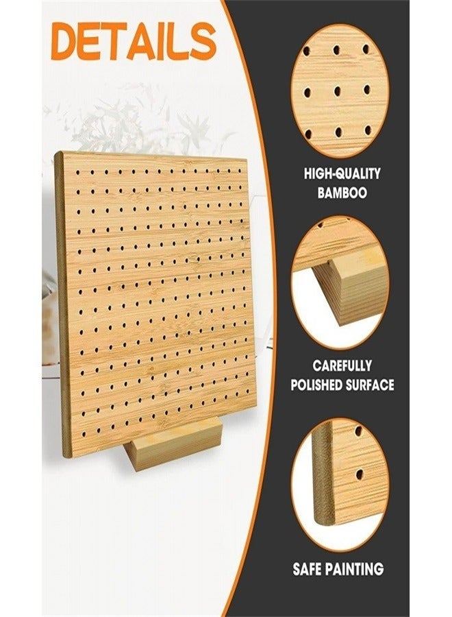 عربست أدوات نسج يدوية الصنع، خطاف كروشيه، نول مربع، لوح خطاف نسج، لوح قفل خشبي، لوح قفل كروشيه، ملحقات حرفية، لوح حياكة، مجموعة كاملة - Image 2