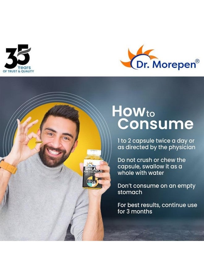 Dr. Morepen كبسولات د. موريبين شيلاجيت | مستخلص شيلاجيت هيمالايا النقي نباتي، شيلاجيت نقي وطبيعي عبوة من 3 - Image 4