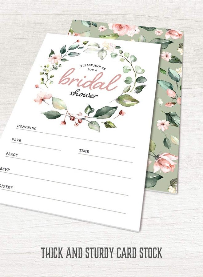 Hat Acrobat Bridal Shower Invitations with Envelopes - Set of 25 Floral Fill-in Style Bridal Shower Invites with Envelopes, Perfect for Bridal Party, Wedding Shower - Image 4