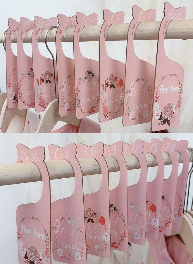 LLUFO Baby Closet Dividers Pink 8pcs Baby Clothes Dividers for Closet Double-Sided Wooden Baby Closet Organizer Nursery Decor for Girls Wardrobe - Image 4