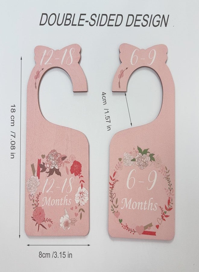 LLUFO Baby Closet Dividers Pink 8pcs Baby Clothes Dividers for Closet Double-Sided Wooden Baby Closet Organizer Nursery Decor for Girls Wardrobe - Image 2
