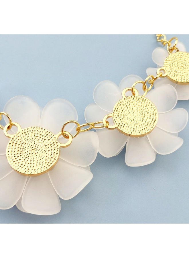 Bocar Acrylic Pendant Collar Flower Statement Choker Necklace for Women, Acrylic, No Gemstone - Image 4