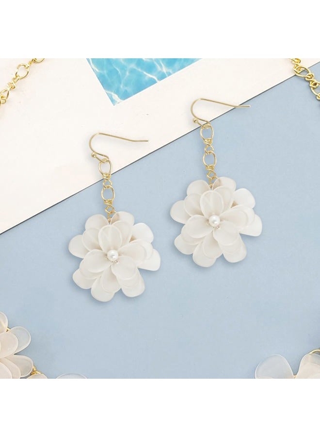 Bocar Acrylic Pendant Collar Flower Statement Choker Necklace for Women, Acrylic, No Gemstone - Image 5