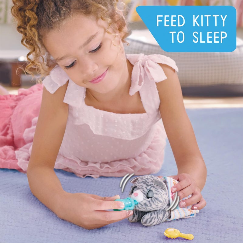 furReal Newborns Kitty Interactive Pet, Small Plush Stuffed Animal Cat with Sounds and Movement, Faux Fur, Kids Toys for Ages 4 Up by Just Play - Image 2