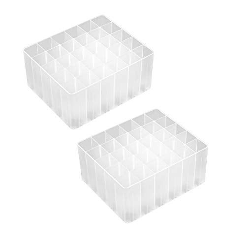 Chris.W 2 Pack 30-Slot Art Markers Pen Holder Desk Stand Organizer Storage Tray Marker Empty Storage Pack(Clear) - Image 5